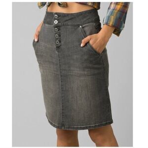 Prana Gray Denim Skirt